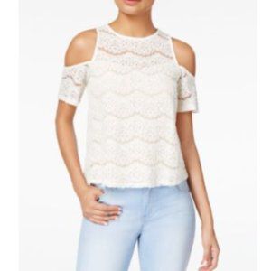 Bcx Juniors' Lace Cold-shoulder Top